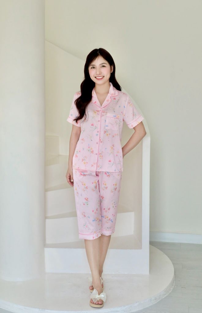 Pijama lụa Latin TNQL - Petal Pink