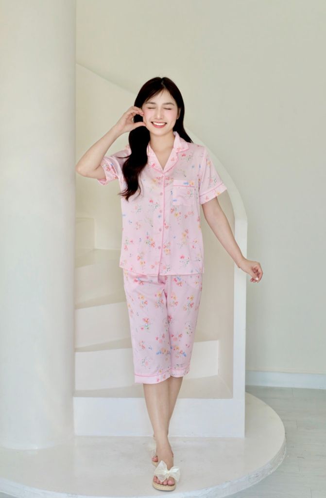 Pijama lụa Latin TNQL - Petal Pink