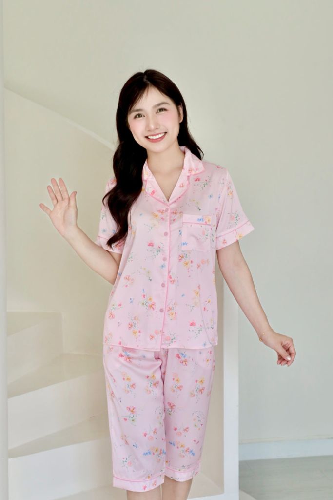 Pijama lụa Latin TNQL - Petal Pink