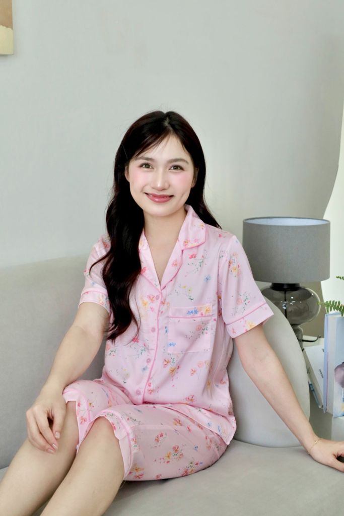 Pijama lụa Latin TNQL - Petal Pink
