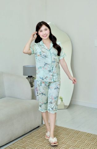 Pijama lụa Latin TNQL - Swallow Mint