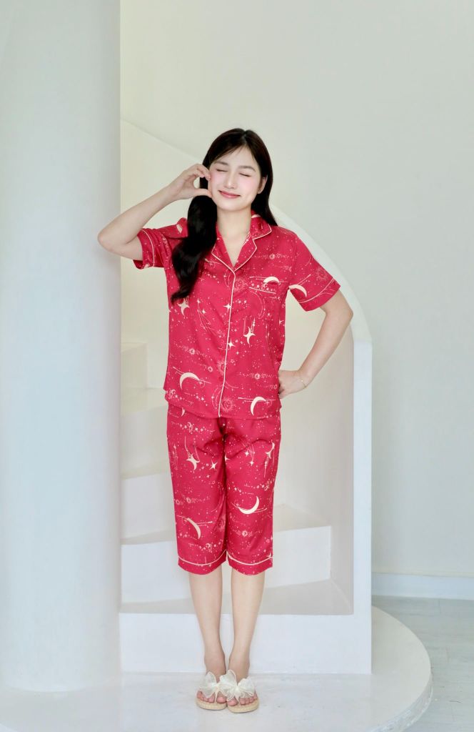 Pijama lụa Latin TNQL - Stardust Red