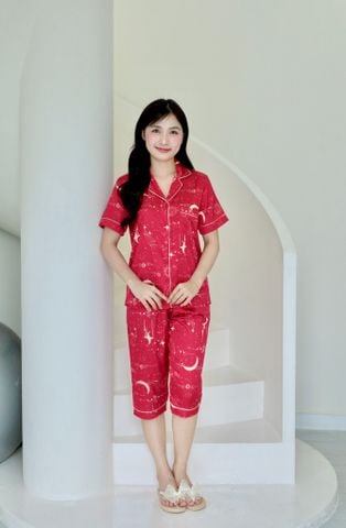 Pijama lụa Latin TNQL - Stardust Red