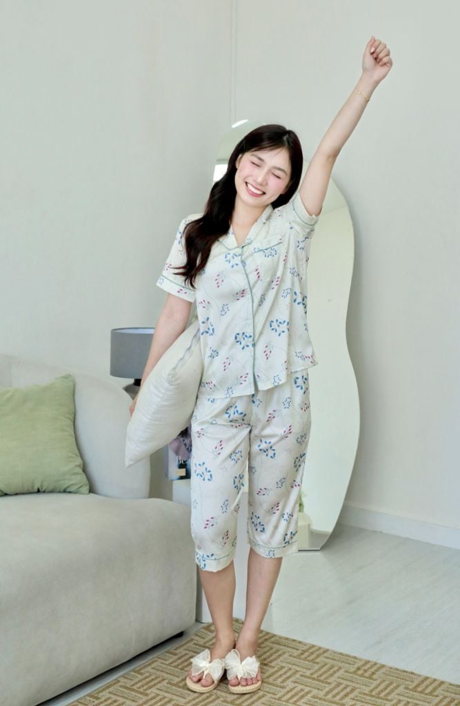 Pijama lụa Latin TNQL - Vine Ivory