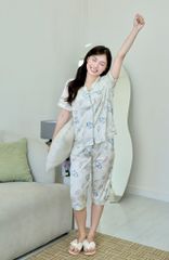 Pijama lụa Latin TNQL - Vine Ivory