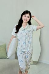 Pijama lụa Latin TNQL - Vine Ivory
