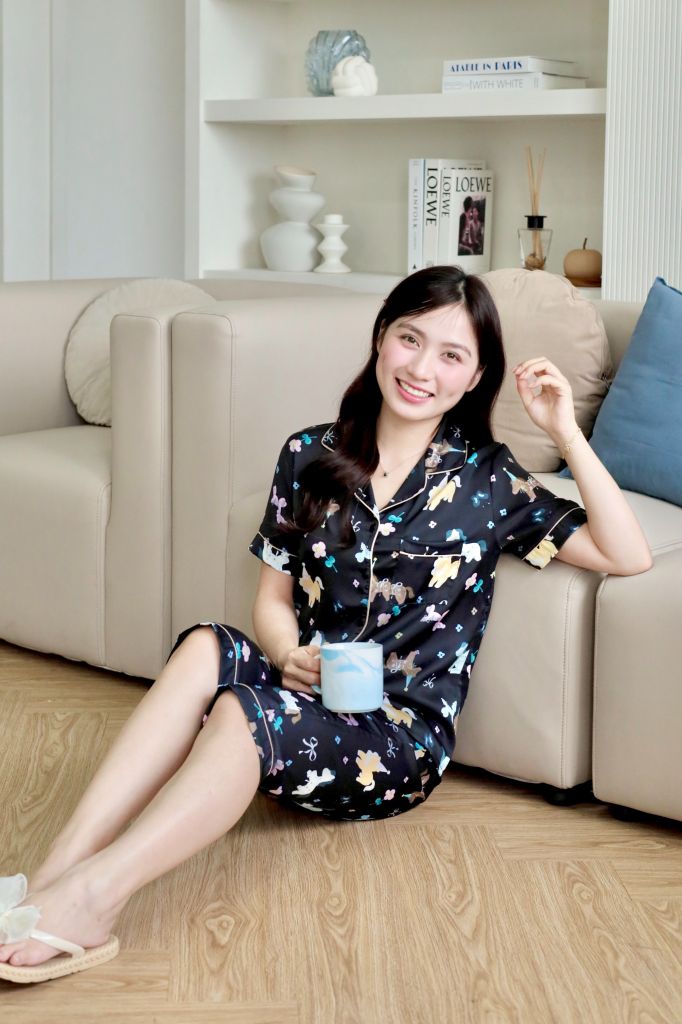 Pijama lụa Latin TNQL - Aurora Black