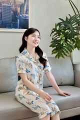 Pijama lụa Latin TNQL - Flutter Cream