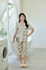 Pijama lụa Latin TNQL - Flutter Cream