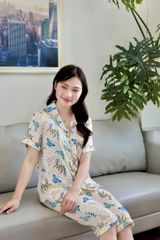 Pijama lụa Latin TNQL - Flutter Cream