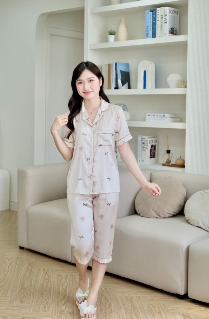 Pijama lụa Latin TNQL - Cuddle Beige