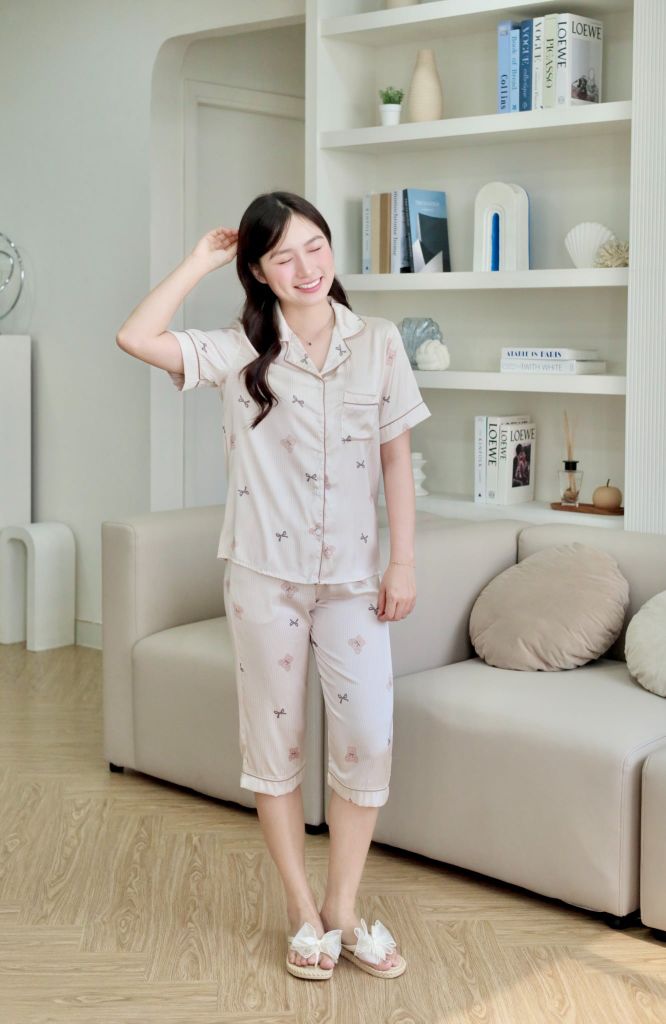 Pijama lụa Latin TNQL - Cuddle Beige