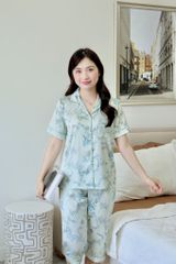 Pijama lụa Latin TNQL - Feather Olive