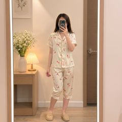 Pijama Lụa Latin TNQL - Cherry Cream