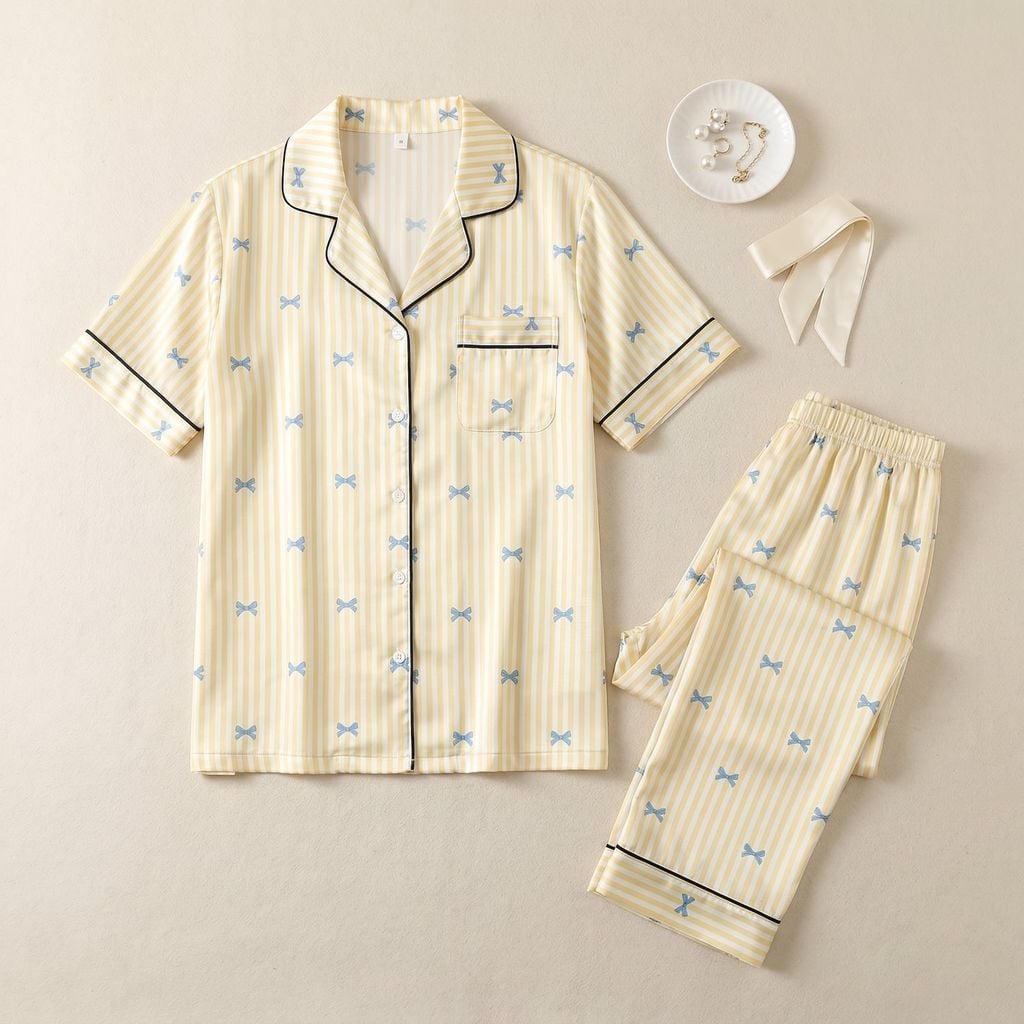 Pijama Lụa Latin TNQL - Ballet Yellow