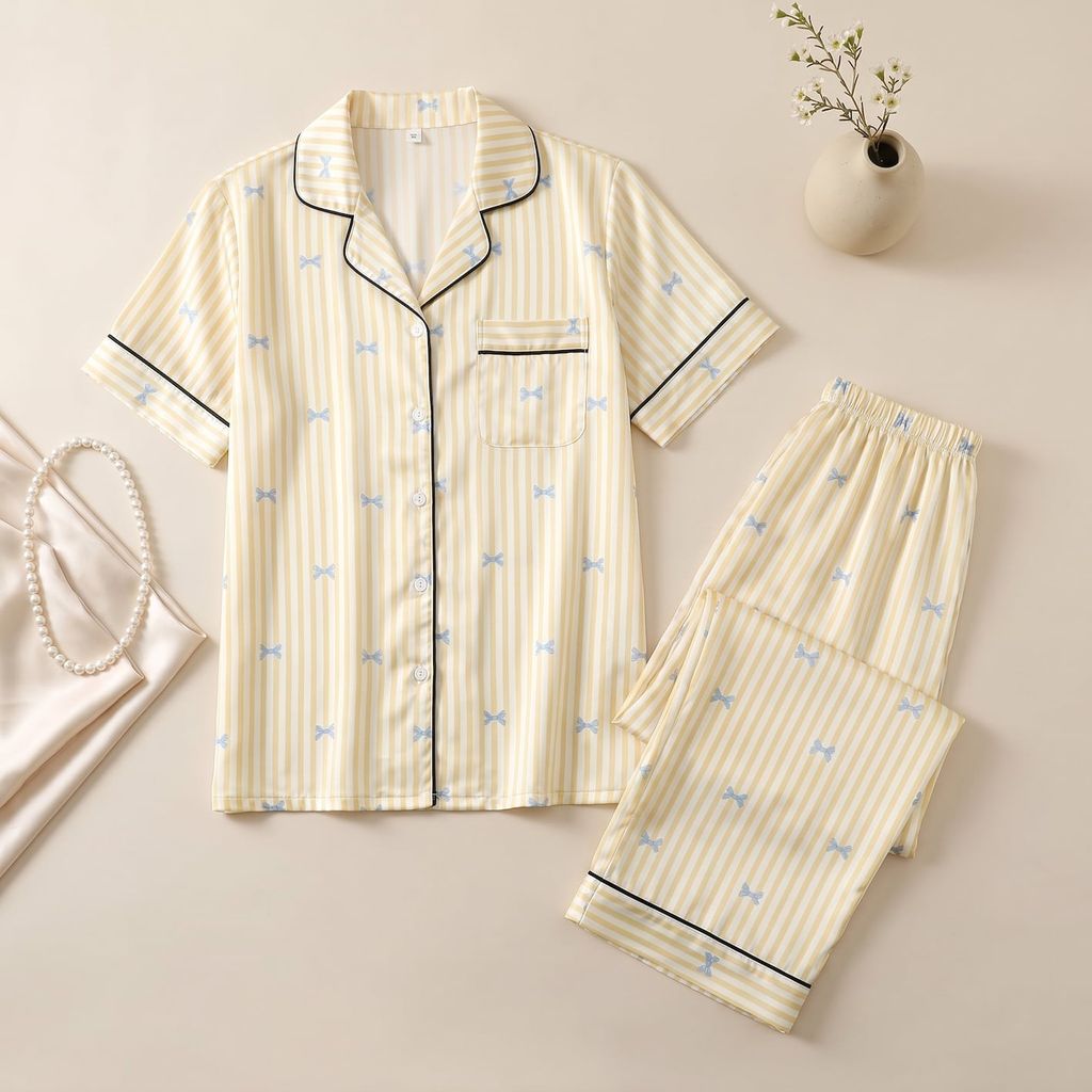 Pijama Lụa Latin TNQL - Ballet Yellow