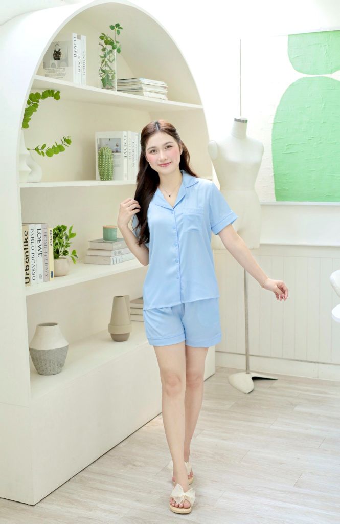 Bộ đồ ngủ Satino TNQN - Blue
