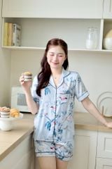 Bộ đồ ngủ Satino TNQN - Parrot Blue Gray