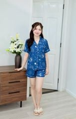 Pijama Lụa latin mềm mại Satino TNQN - Midnight Dark Blue