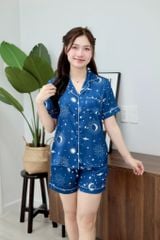 Pijama Lụa latin mềm mại Satino TNQN - Midnight Dark Blue