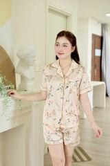 Pijama Lụa latin mềm mại Satino TNQN - Peacock Nude