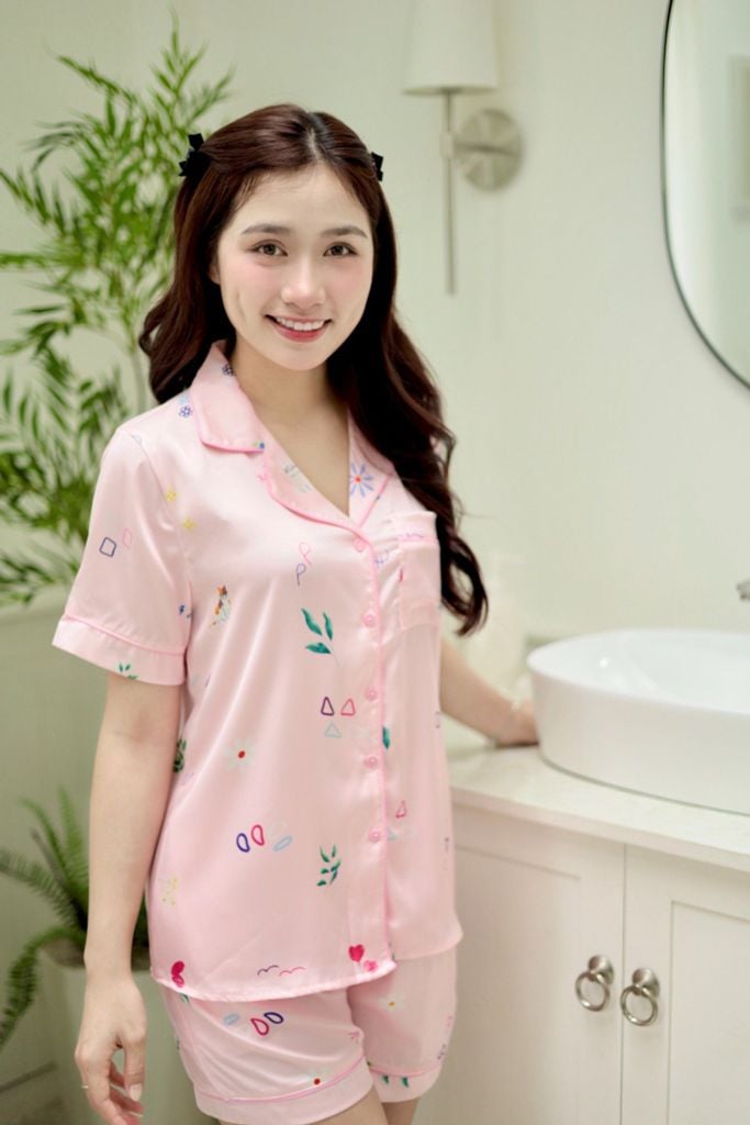 Pijama lụa Latin TNQN - Betti Pink