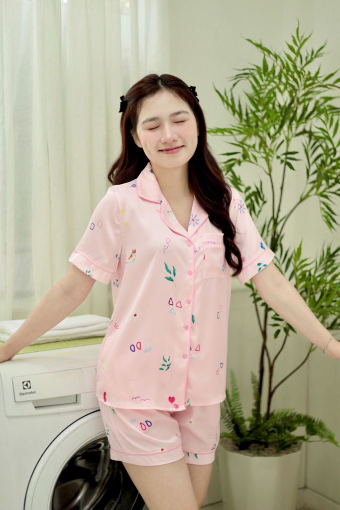 Pijama lụa Latin TNQN - Betti Pink