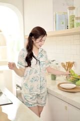 Pijama lụa Latin TNQN - Fiore Ivory