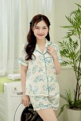 Pijama lụa Latin TNQN - Fiore Ivory