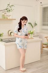 Pijama lụa Latin TNQN - Toco Light Blue