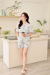 Pijama lụa Latin TNQN - Toco Light Blue
