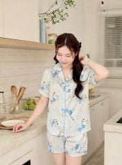 Pijama lụa Latin TNQN - Toco Light Blue