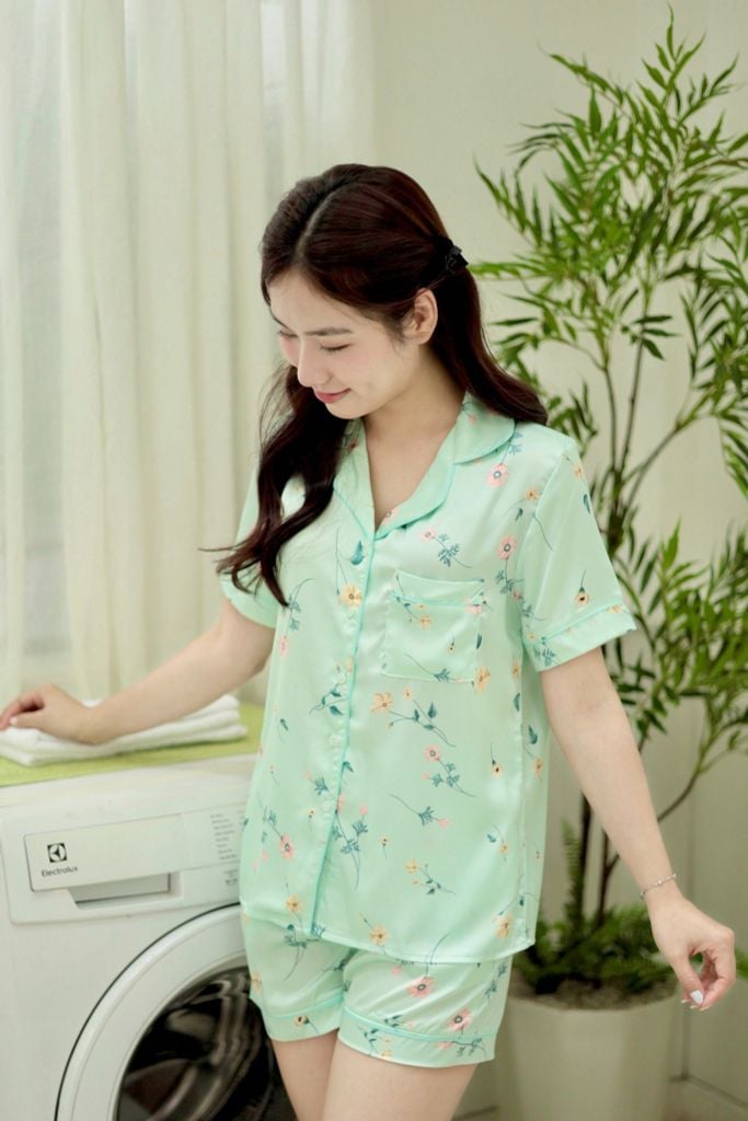 Pijama lụa Latin TNQN - Naye Mint