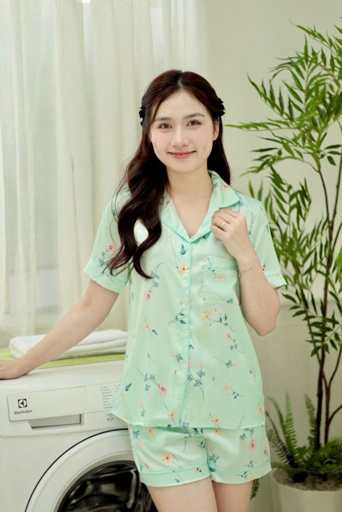 Pijama lụa Latin TNQN - Naye Mint