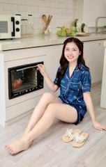Pijama lụa Latin TNQN - Leni Dark Blue