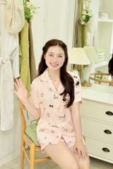 Pijama lụa Latin TNQN - Amour Peach