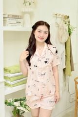 Pijama lụa Latin TNQN - Amour Peach