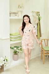 Pijama lụa Latin TNQN - Amour Peach