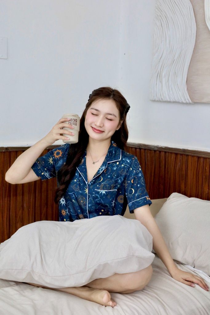 Pijama Lụa Latin Satino TNQN - Cosmic Mallard Green