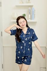 Pijama lụa Latin TNQN - Bee Dark Blue