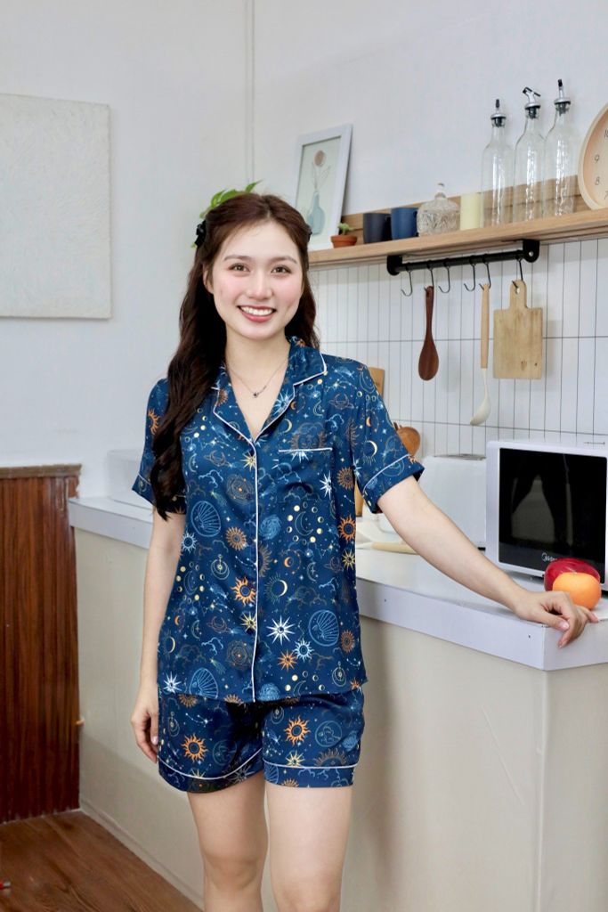 Pijama Lụa Latin Satino TNQN - Cosmic Mallard Green