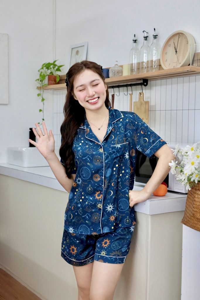 Pijama Lụa Latin Satino TNQN - Cosmic Mallard Green