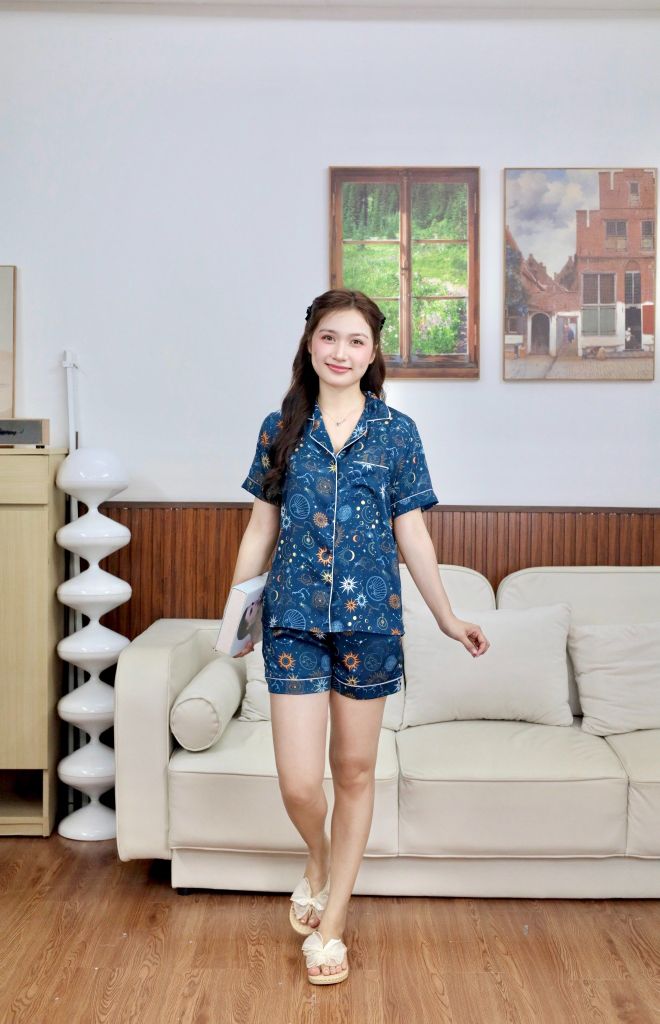 Pijama Lụa Latin Satino TNQN - Cosmic Mallard Green