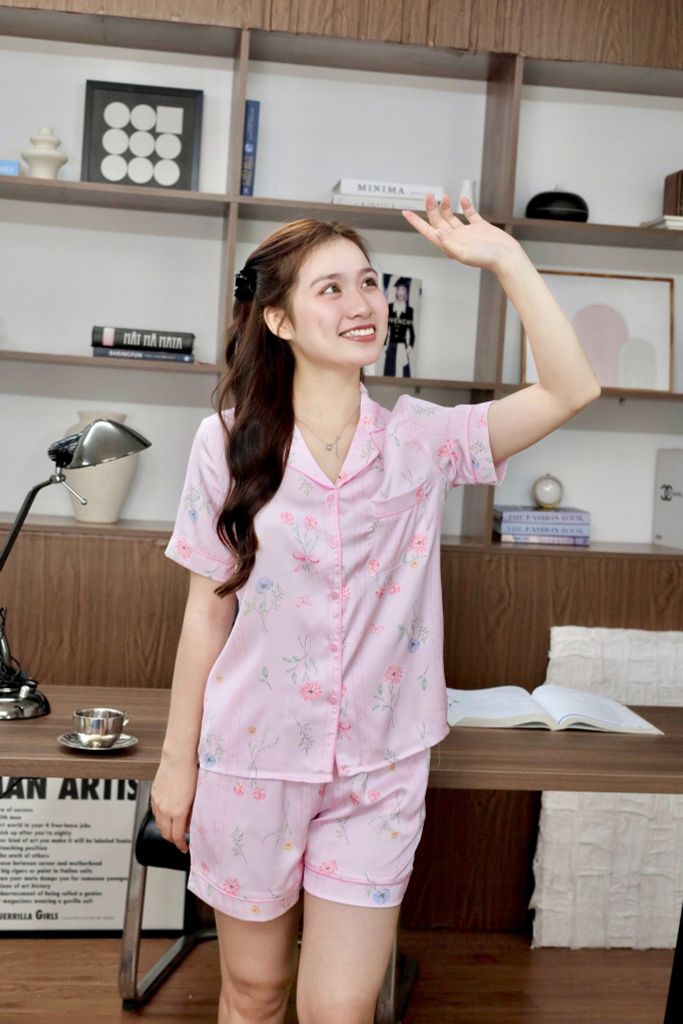 Pijama Lụa Latin Satino TNQN - Blossom Baby Pink