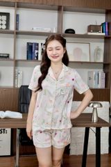 Pijama Lụa Latin Satino TNQN - Floral Ivory