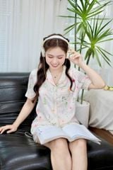 Pijama Lụa Latin Satino TNQN - Floral Ivory