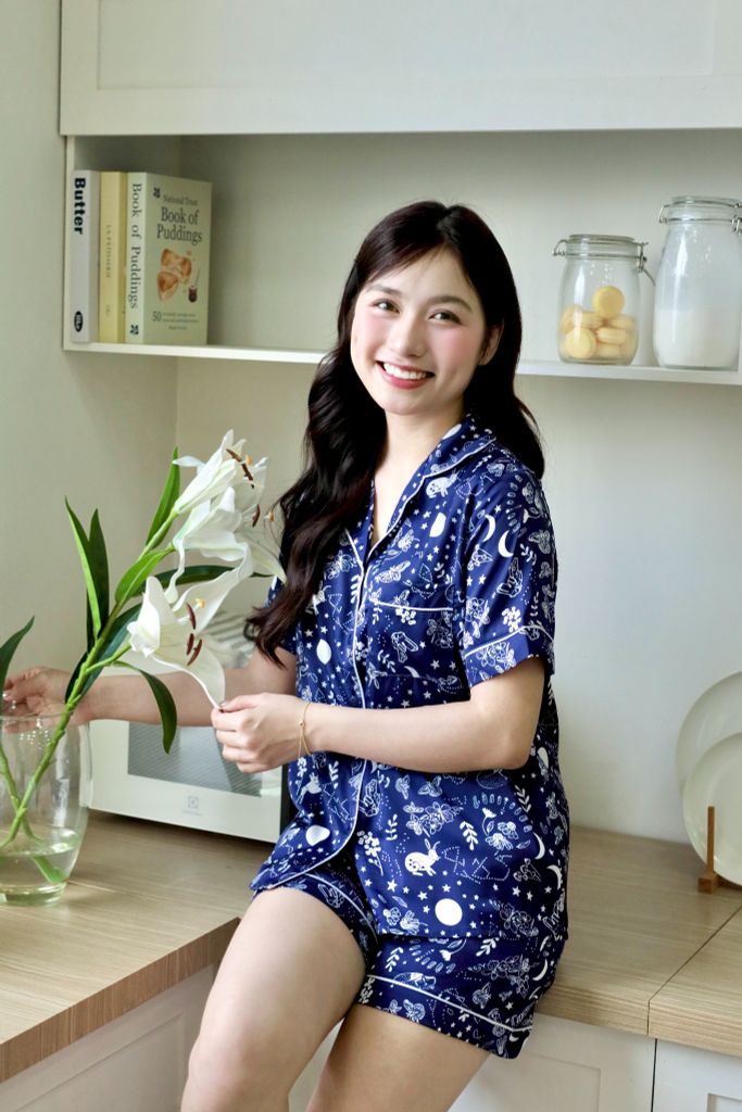 Pijama Lụa Latin TNQN - Stellar Navy