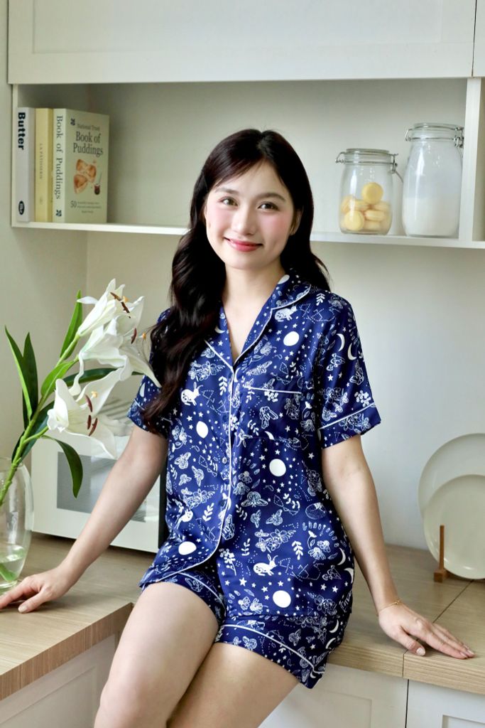Pijama Lụa Latin TNQN - Stellar Navy
