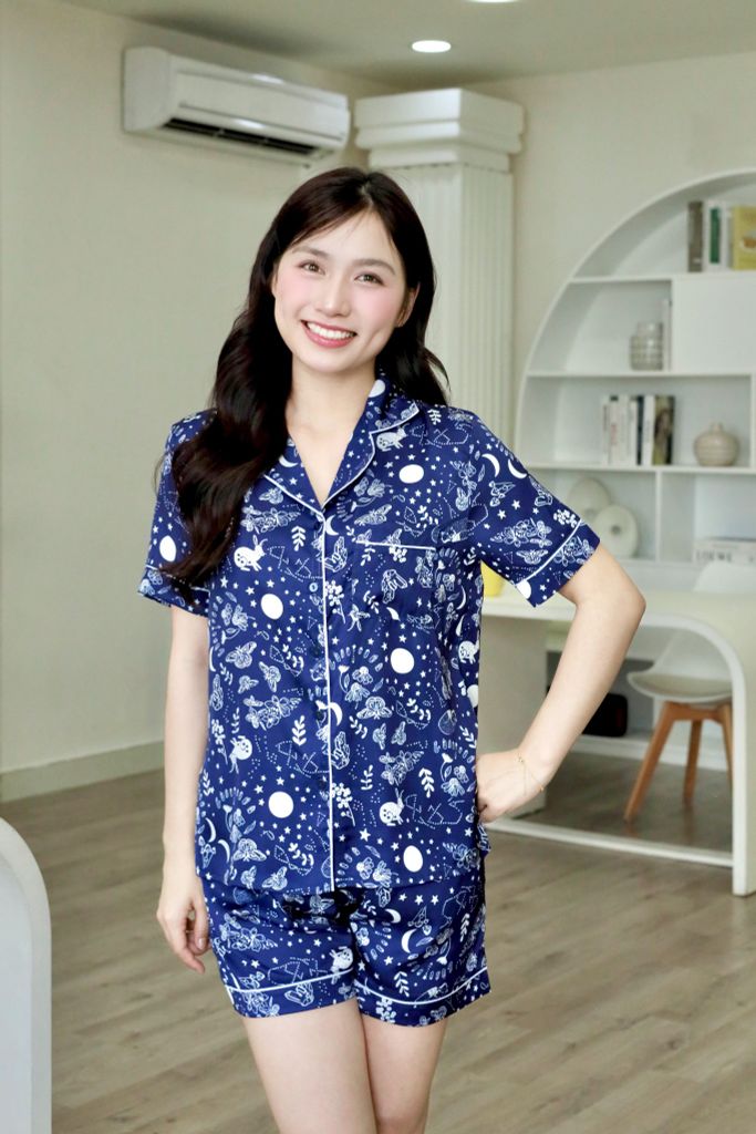 Pijama Lụa Latin TNQN - Stellar Navy