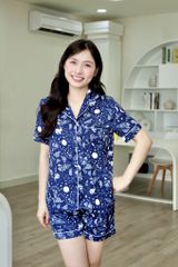 Pijama Lụa Latin TNQN - Stellar Navy